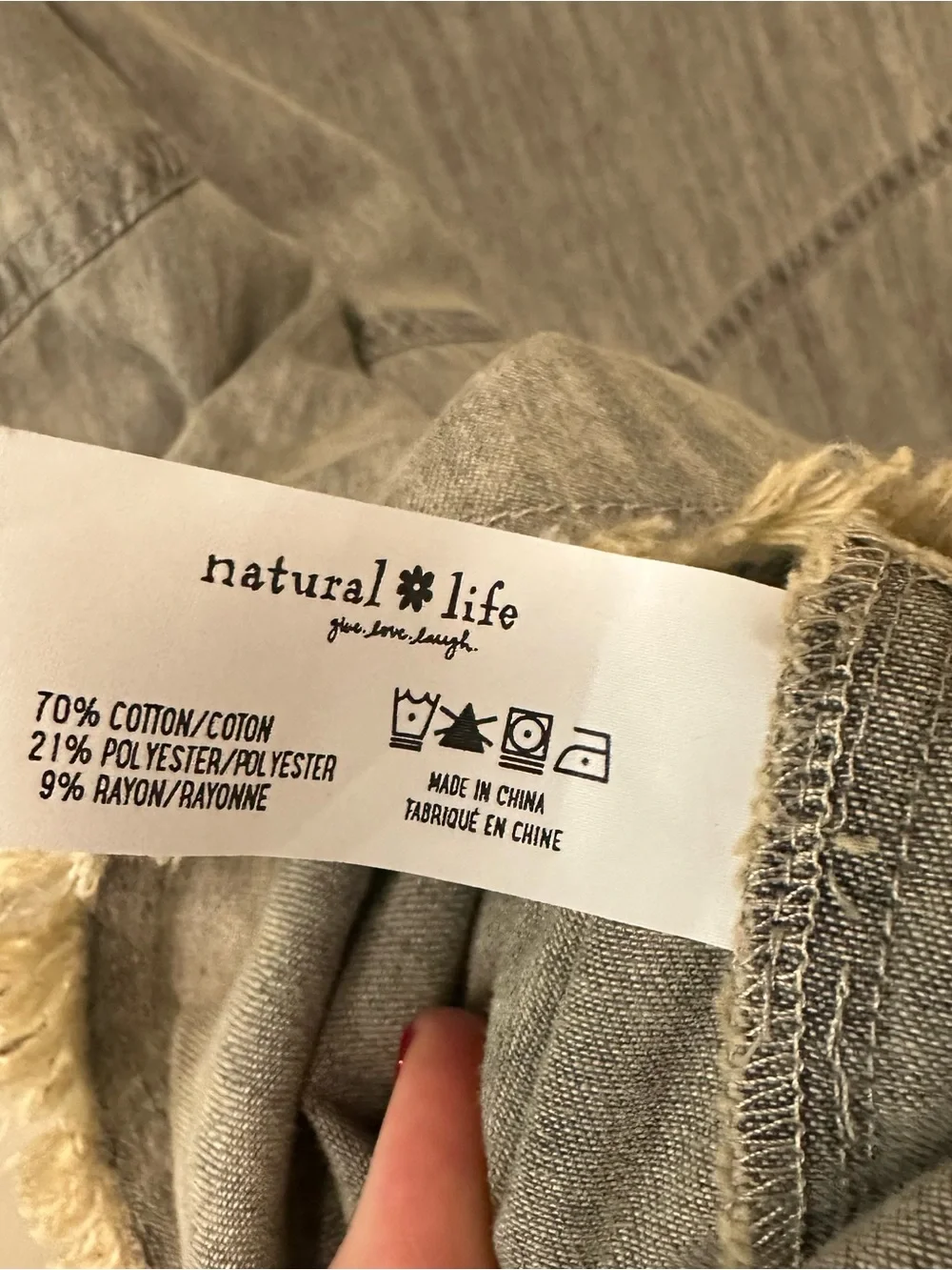 Natural Life Melissa chambray denim dress size M stone gray boho peasant farm - Picture 8 of 8